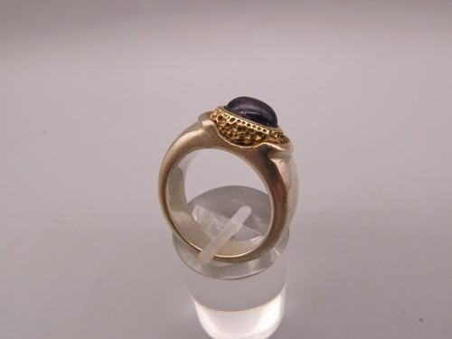 Ring Sterlingsilber 925 aufregendes modernes Design Gold 585 Fassung Amethyst - Bild 4 von 4