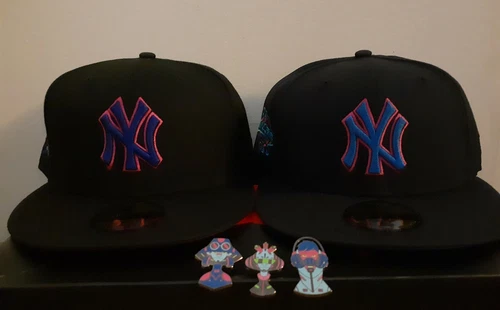 Hat Club Cyberpunks Yankees Sz 7 1/2 w/ Pins