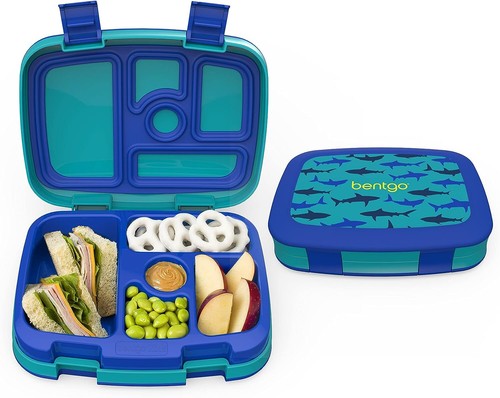 Bentgo Niños Impresiones A Prueba de Fugas 5 Compartimentos Estilo Bento Niños Almuerzo Tiburones - Imagen 3 de 5