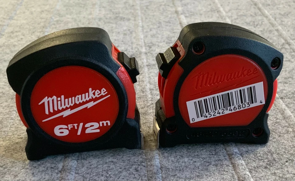 Milwaukee Measure Tape 2m / 6 ft 13mm wide Retractable Compact Metal Blade - Image 2 of 4