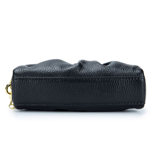 Genuine Leather Wristlet Wallet for Women Stylish Ruched Wristlet Clutch Purse - Picture 13 of 29