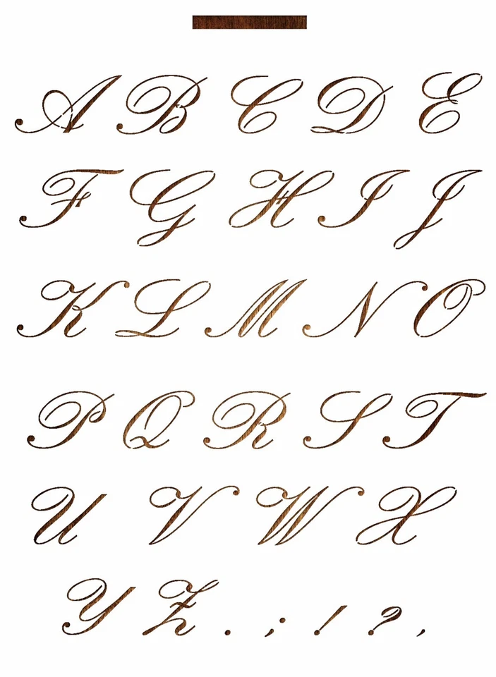 FAIT MAIN Pochoir Lettre A4 en plastique Mylar Alphabet lettres Script capitales 25 mm