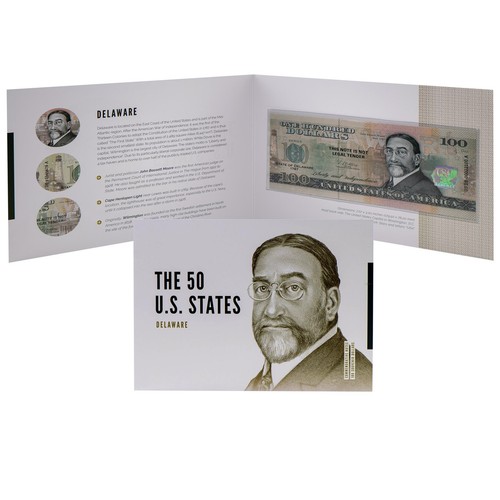 USA 100 Dollar Note | Delaware Commemorative Souvenir | John Bassett Moore - Picture 2 of 5
