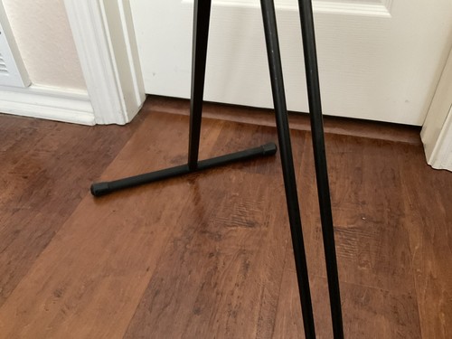 Vintage French Mid-Century Brass & Wood folding Valet Butler Stand Suit Hanger - Picture 9 of 12