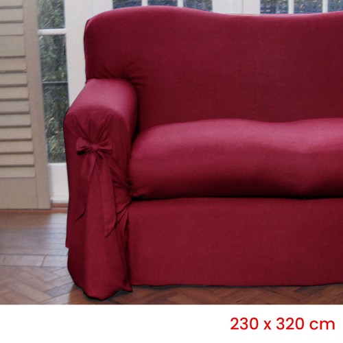 Cherry Red Sofa Cover Choose Your Size - Picture 3 of 5