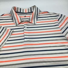 Adidas Mens Short Sleeve Golf Polo Striped Size Large
