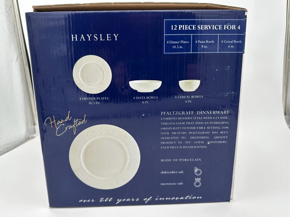 Pfaltzgraff Haisley 12-Piece Dinnerware Set, White - Image 3 of 4