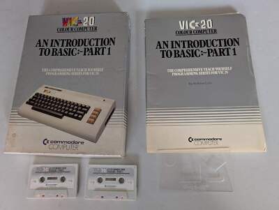 Commodore 64 Introduction to Basic: Part 1, Manual, 2 Cassette, Original Box