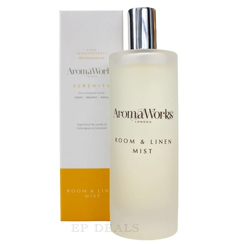 AROMA WORKS LONDON PURE AROMATHERAPY ROOM & LINEN MIST 100ML PURE ESSENTIAL OIL - Picture 2 of 4