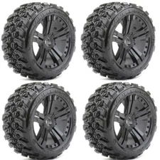 Powerhobby 1/8 Buggy King Cobra Belted Tires Mounted 17MM Claw Wheels (4)