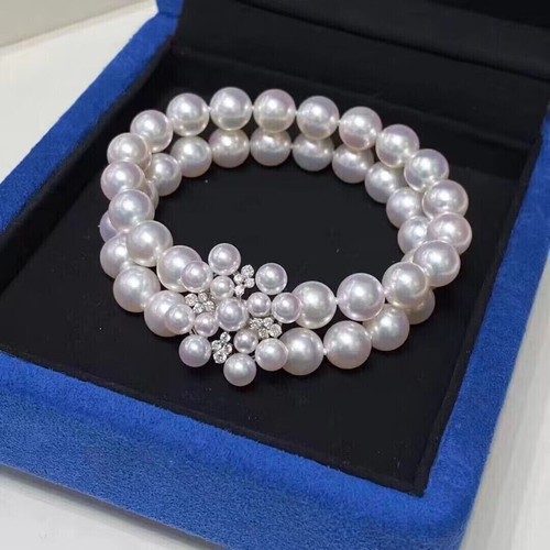 two strands 6-7mm south sea white pearl bracelet 7.5-8" - 第 1/4 張圖片
