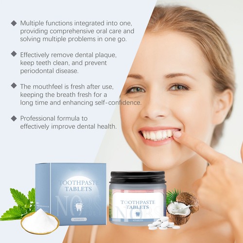 62 Chewable Toothpaste Tablets New Natural Paste Tabs - Eco-Friendly - Picture 11 of 12