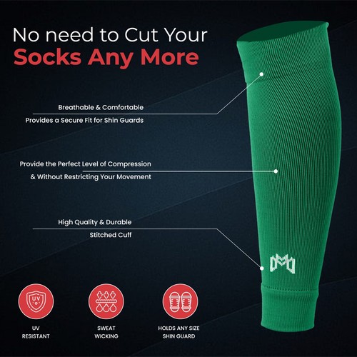 MediCaptain vorgeschnittene Fußball Ärmelsocken, perfekter Begleiter für Grip Socken - Bild 81 von 83