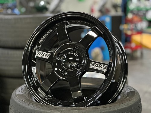 New 15x6.5 ET40 D1 TE37 OG Design (4 Wheel) 4x100 fit HONDA TOYOTA MAZDA BLACK - Picture 6 of 12