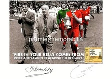 LIVERPOOL FC 1974 CHARITY SHIELD BILL SHANKLY & EMLYN HUGHES SIGNED PRE-PRINT