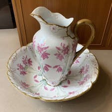 Waschset Victoria Jugendstil  Altrohlau Kanne Krug Schale Schüssel Zweig antik 