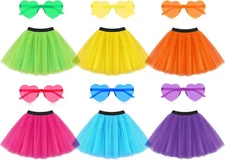 Handepo 12 Pcs Tutu Skirt for Women with Heart One Size, Classic Colors 