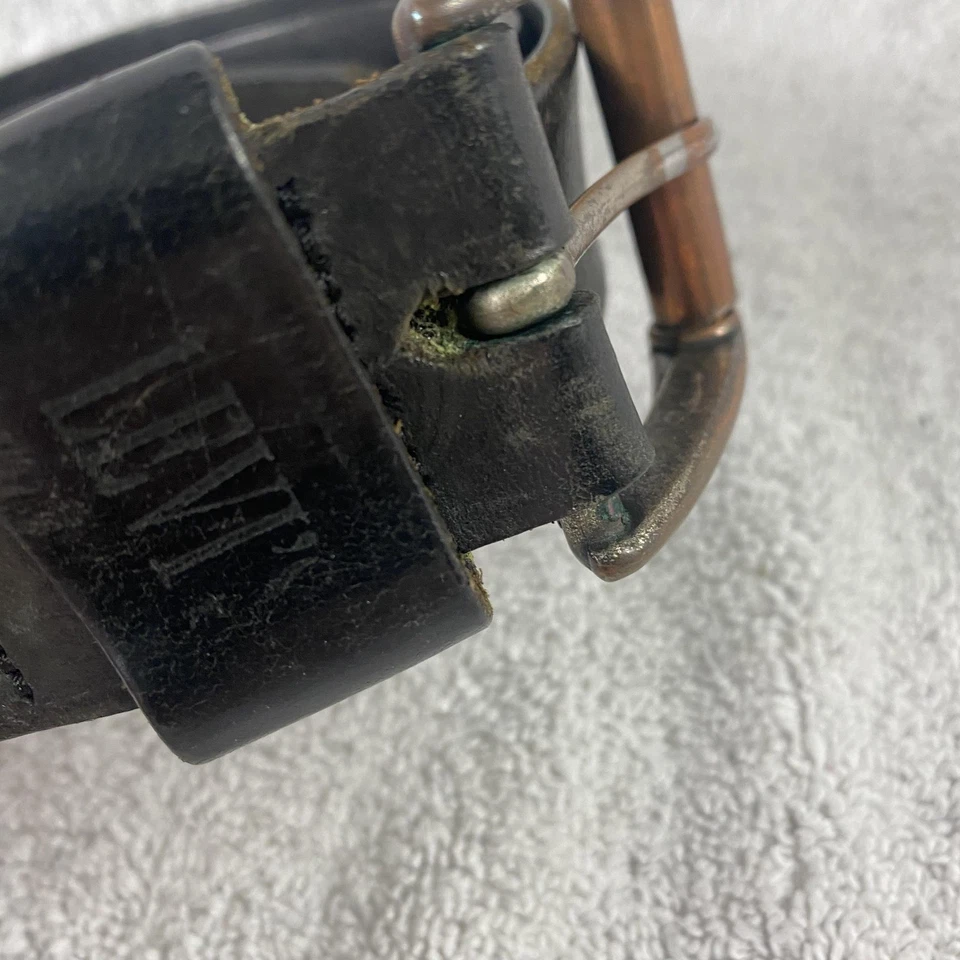Cinturón de cuero vintage Levi Strauss para hombre 36 hebilla de latón ropa de trabajo occidental años 90 Foto 3 de 4