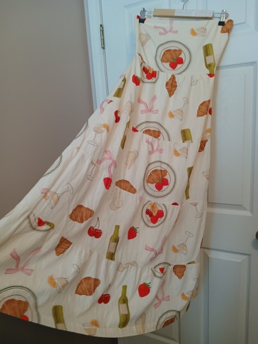 NWT Dress THE NATIVE ONE Maxi Open Back Strapless Strawberry Wine Martini + L - Picture 1 of 13