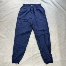 VTG 90s Nike White Tag Navy Blue Nylon Windbreaker Track Pants Size M