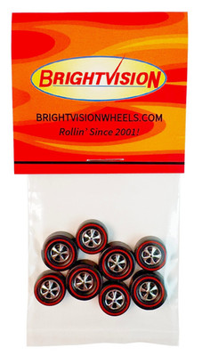 8 Brightvision Redline Wheels   4 Lg & 4 Med Cap Deep Dish Bright Chrome Style