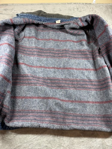 Vtg Big Ben Denim Chore Jacket Blanket Lined 46 USA Made Cord Collar Jail Prison - Picture 9 of 11
