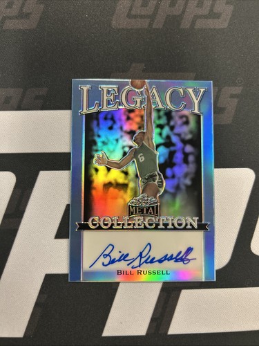 2022 Leaf Metal Collection Basketball Bill Russell On Card Legacy Auto Blue /10