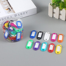 5 Pcs Plastic Tags Key Split Ring Id Label Name Luggage Car Tags Baggage Chains