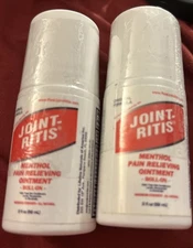 2X JOINT RITIS White Roll On Pain Relieving Ointment Lot Of  TWO Exp 3/2026
