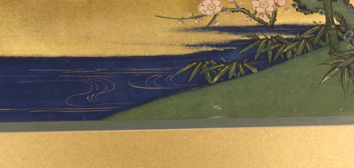 RINPA SCHOOL STYLE JAPANESE PAINTING CHERRY BLOSSOM BAMBOO GOLD JAPAN FRAMED ART - Bild 5 von 7