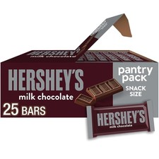 New HERSHEY'S Milk Chocolate Snack Size, Candy Bars, 11.25 oz 25 Pieces 