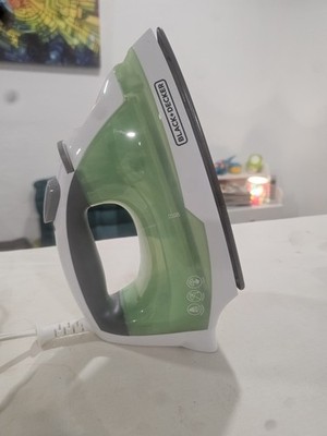 BLACK+DECKER Corded Steam Iron Spray Mist Vertical Steaming Green White Gray