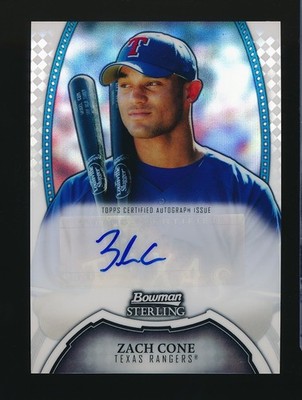 ZACH CONE   2011 Bowman Sterling Auto Refractor #/199 Texas Rangers
