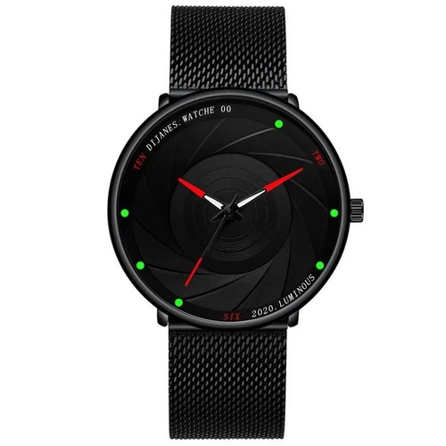 Minimalistische Herren Mode Uhren Ultra Dünn Edelstahl Mesh Gürtel Quarz Wris - Bild 12 von 13
