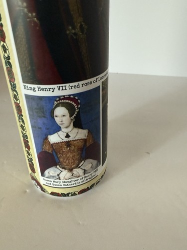 Vaso Tudor King Henry VIII Queen Elizabeth I hecho a mano 20 oz nuevo en caja tapa y pajita - Imagen 4 de 9