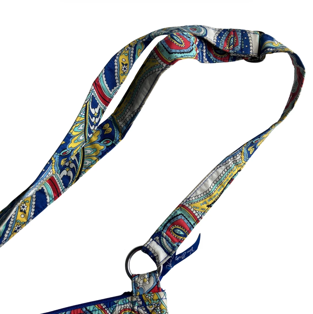 Borsa a tracolla Vera Bradley Saddle Hipster Marina Paisley blu