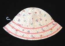NWT Vtg Gymboree Made with Love coral pink butterfly dot sun hat baby 3-6 6-12