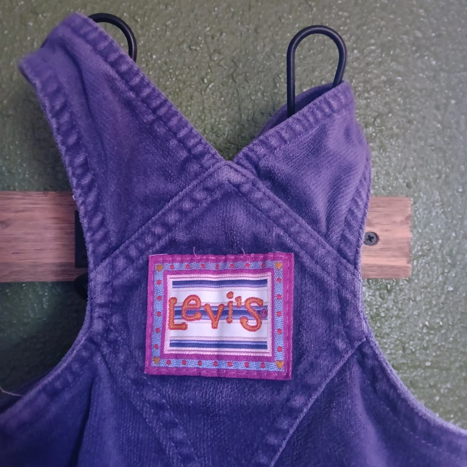 Vestido Levi’s Púrpura Pana Niñas Jersey Talla 18 MESES Cremallera Foto 2 de 3