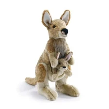 Demdaco Kangaroo & Joey Stuffed Animal, 11 inches