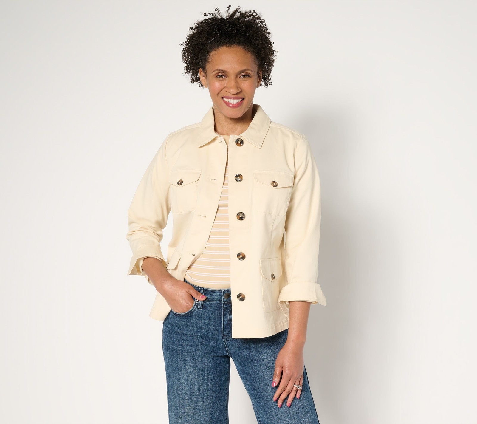 Joan Rivers Classics Collection Women's Jacket Sz S Signature White A679937