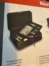Honeywell Tiered Cash Box 6112 Removable 6 Compartment, 4x10x7 NEW- Missing Keys