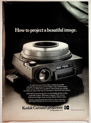 Kodak Carousel Projectors 1979 Vintage Print Advertisement 8x11