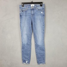 Paige Verdugo Ankle Jeans Womens 27 Blue Distressed Skinny Mid Rise Stretch