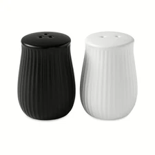Ceramic Salt and Pepper Shakers Set of 2 Black Kitchen Dining Table Condiment