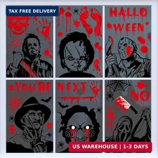 60Pcs Scary Halloween Decoration Window Clings, 9 Sheets Bloody Handprint, Footp