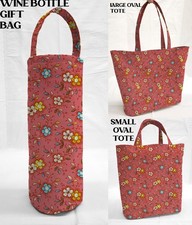 Spring Flowers Reusable Fabric Gift Bags and/or Tote Bags (4 Colors Available)