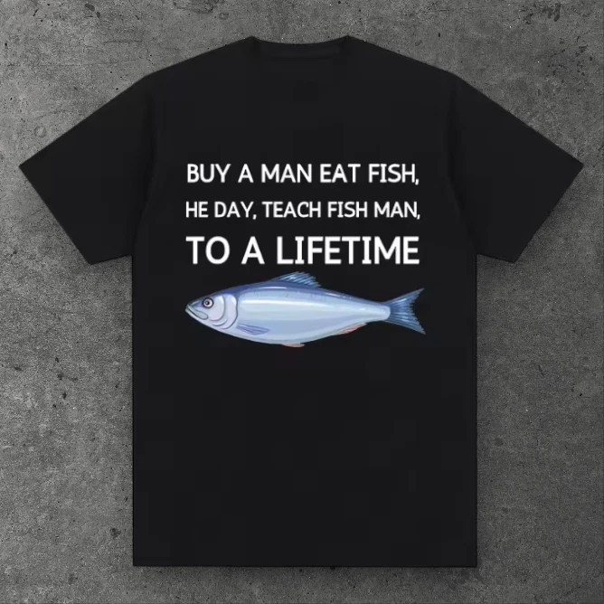 Mens Dyslexic Fish Graphic T Shirt Black Funny Streetwear S-3XL