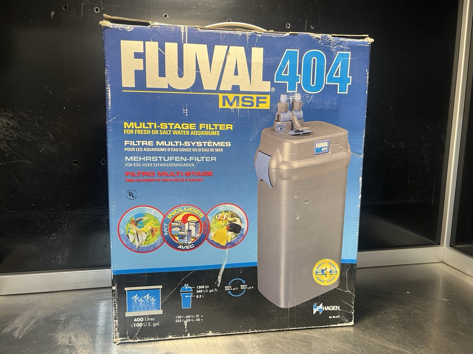 Fluval 404 External Canister Aquarium Filter 340 GPH for Tanks Up to ...