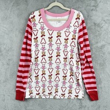 Hanna Andersson Pajama Top Womens S Grinch Cindy Lou Who Stripe Organic Cotton