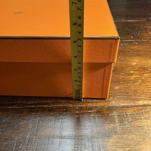 HERMES Empty Orange Shoe Box 14x8.5x5” 2 Drawstring Dust Bags Receipt Holder - Picture 17 of 20